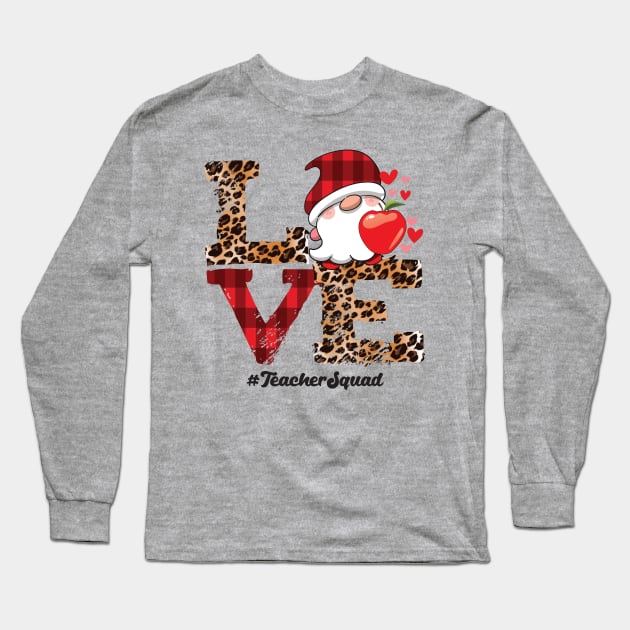 funny love valentines day shirts for teachers gnome squad student Long Sleeve T-Shirt by Gaming champion